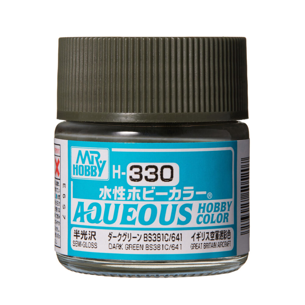 Mr.Hobby H330 Aqueous Dark Green Semi-Gloss 10ml BS 381C/641