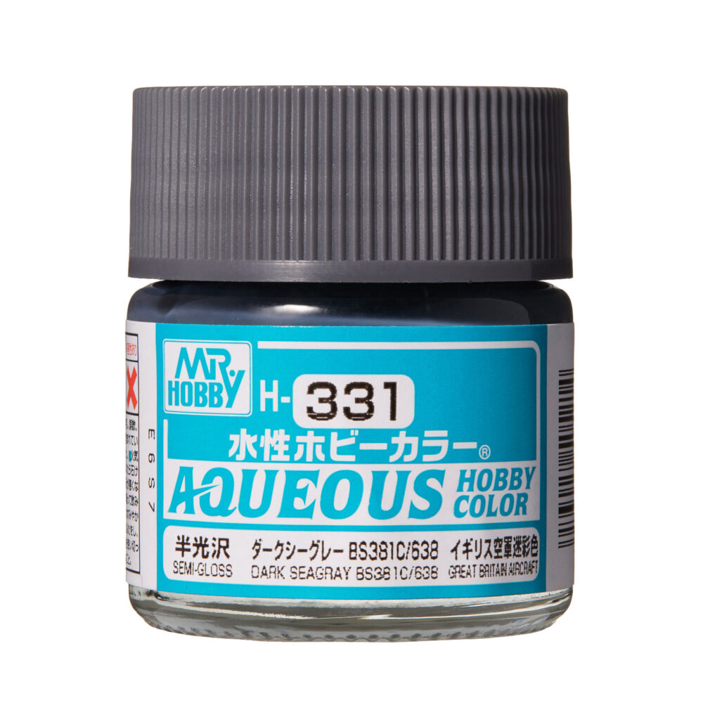 Mr.Hobby H331 Aqueous Dark Seagrey Semi-Gloss 10ml BS381 C/638