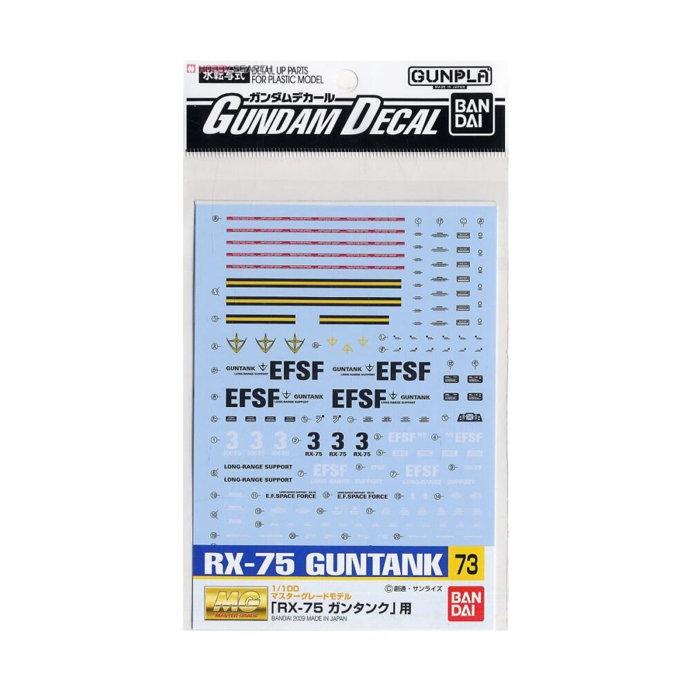 Gundam Decal #73 for (MG) Guntank BANDAI 61411